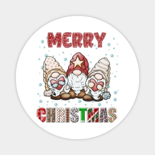 Merry Christmas Gnome Family Funny Xmas Tree Women Men Kids Magnet